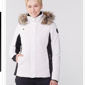 Obermeyer White Tuscany II Insulated Jacket faux fur trim